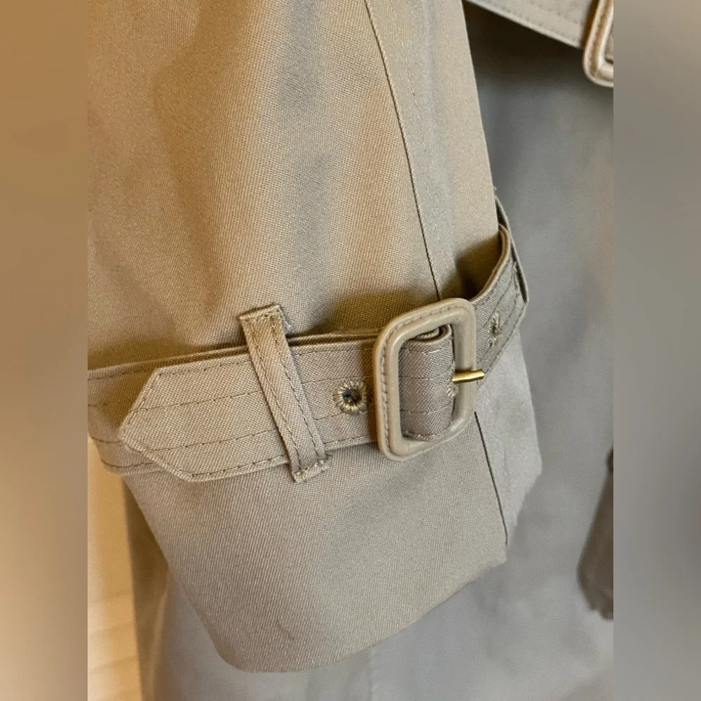 Vintage Classic Spring Men's Khaki Trench Coat with Belt 40R